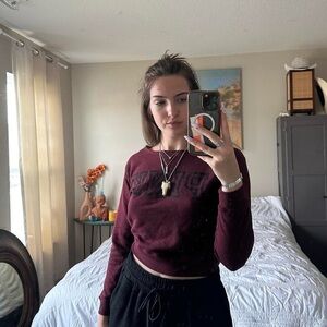 Pink- brand burgundy long sleeve